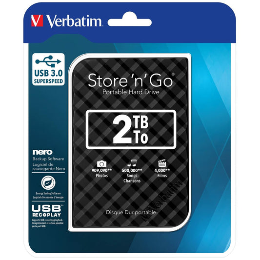 External Hard Drive Verbatim Store 'n' Go 2 TB SSD 2 TB HDD-0