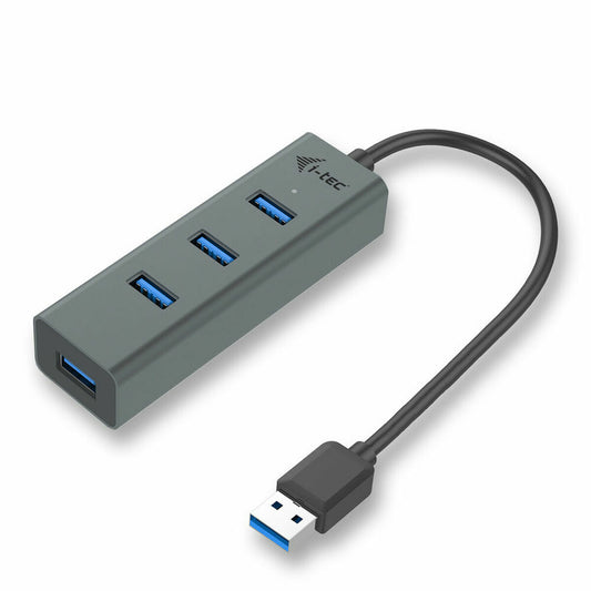 USB Hub i-Tec U3HUBMETAL403 Black Grey-0