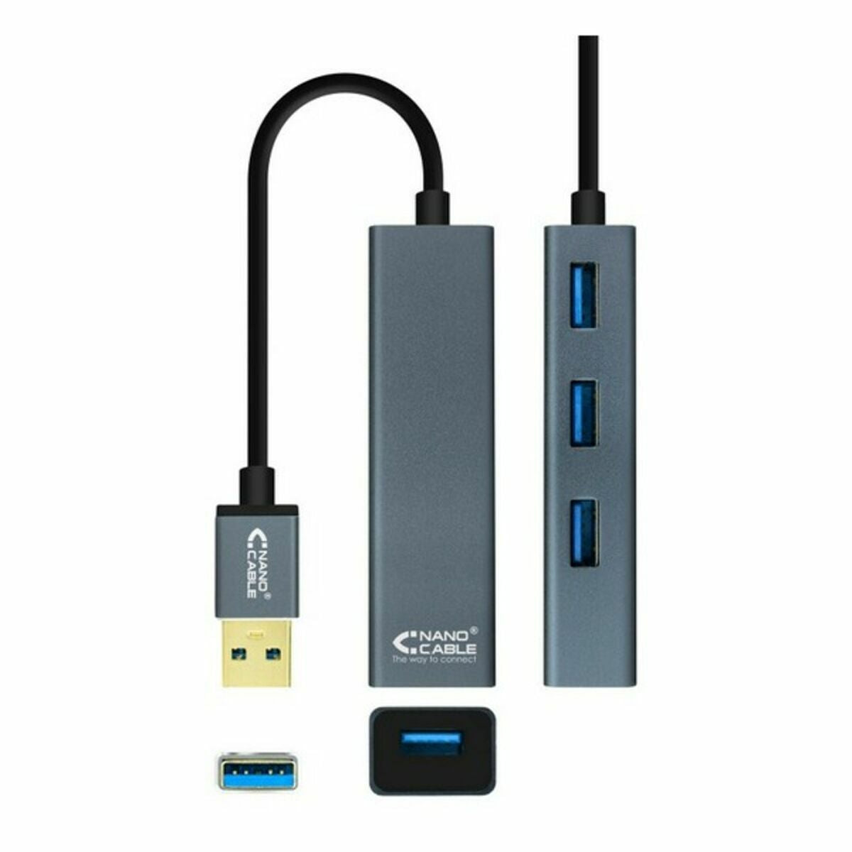 4-Port USB Hub NANOCABLE 10.16.4402 USB 3.0-1
