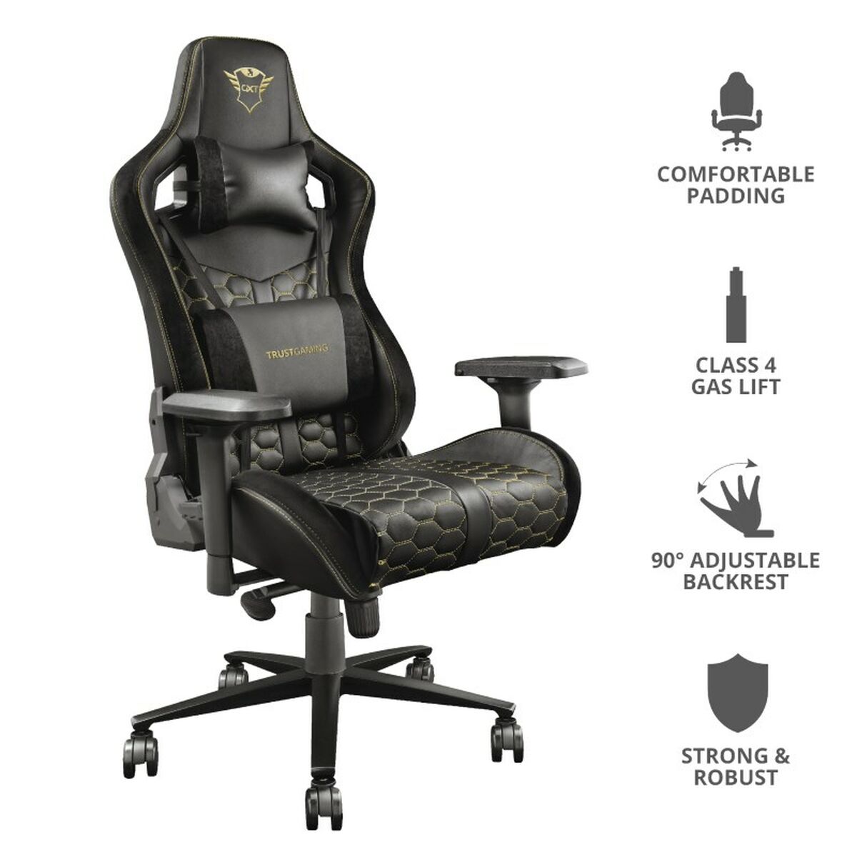 Gaming Chair Trust GXT 712 Resto Pro Yellow Black-7