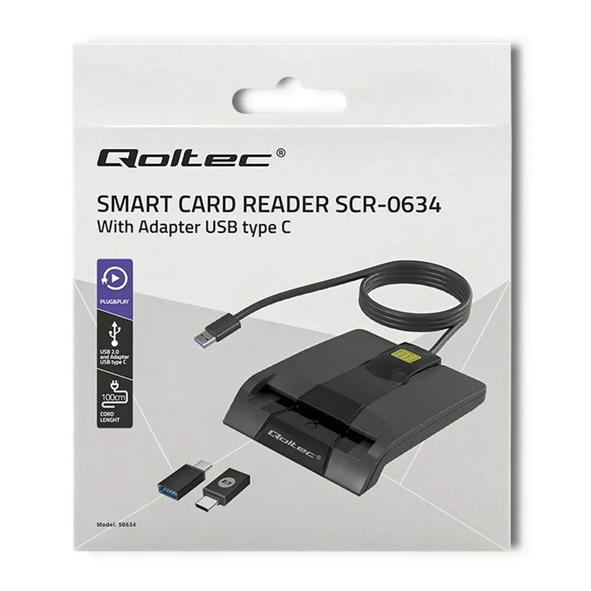 Card Reader Qoltec 50634 Black - IGSI Europe Ltd