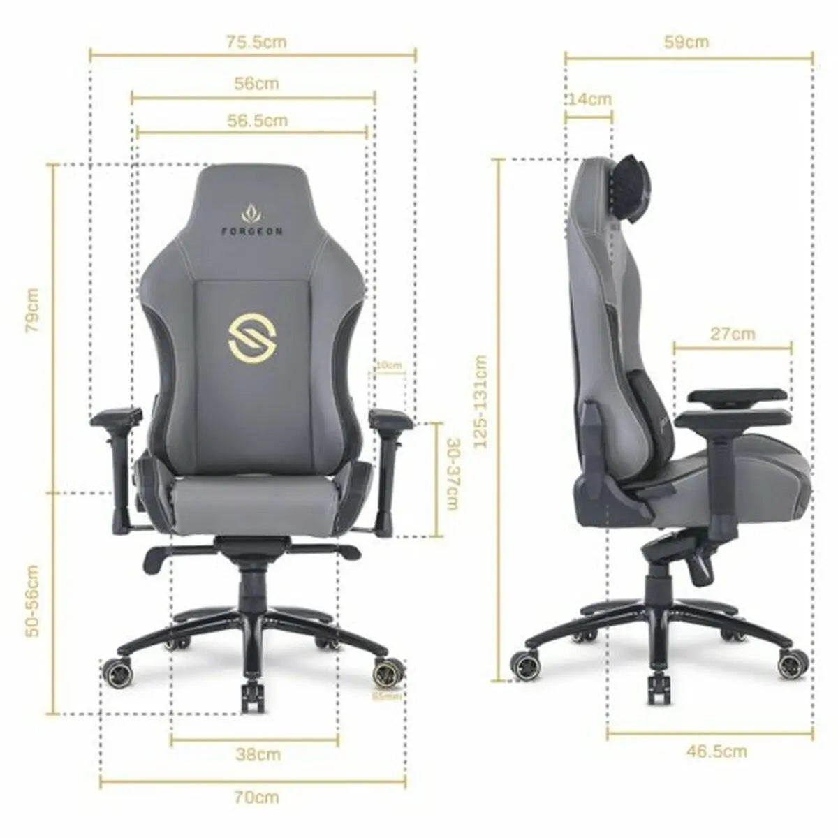 Gaming Chair Forgeon Grey - IGSI Europe Ltd