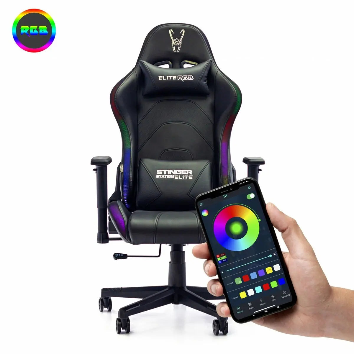 Gaming Chair Woxter STINGER ELITE Black RGB - IGSI Europe Ltd