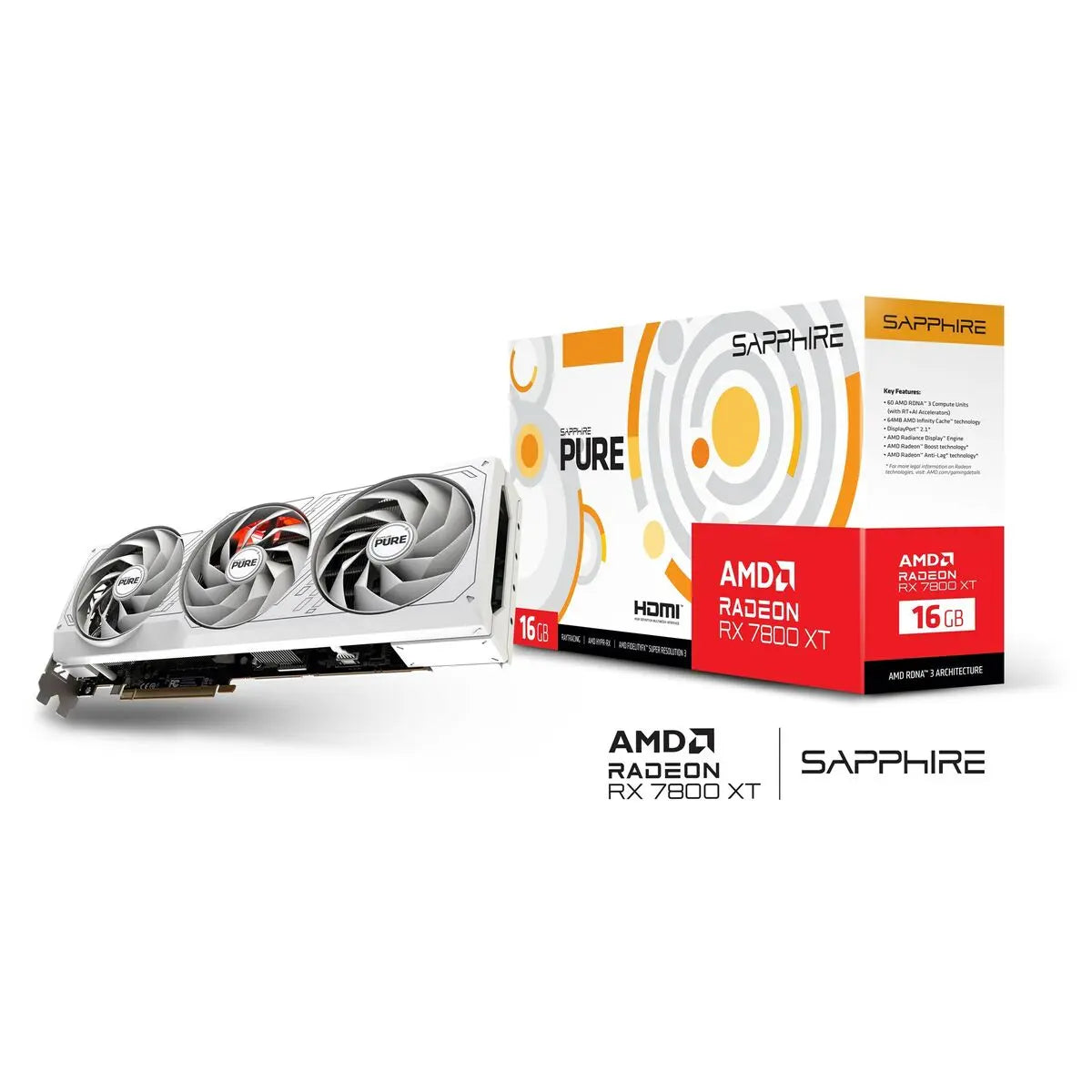 Graphics card Sapphire 11330-03-20G AMD AMD RADEON RX 7800 XT 16 GB GDDR6