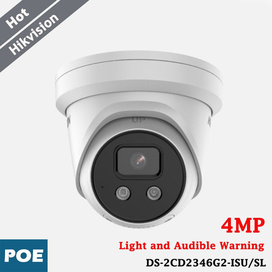 Hikvision 4MP POE IP Camera H.265+ Active Strobe Light and Audio Alarm Warning-0