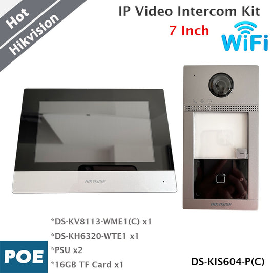 Hikvision Wifi IP Video Intercom Kit 7 Inch Color Screen-0