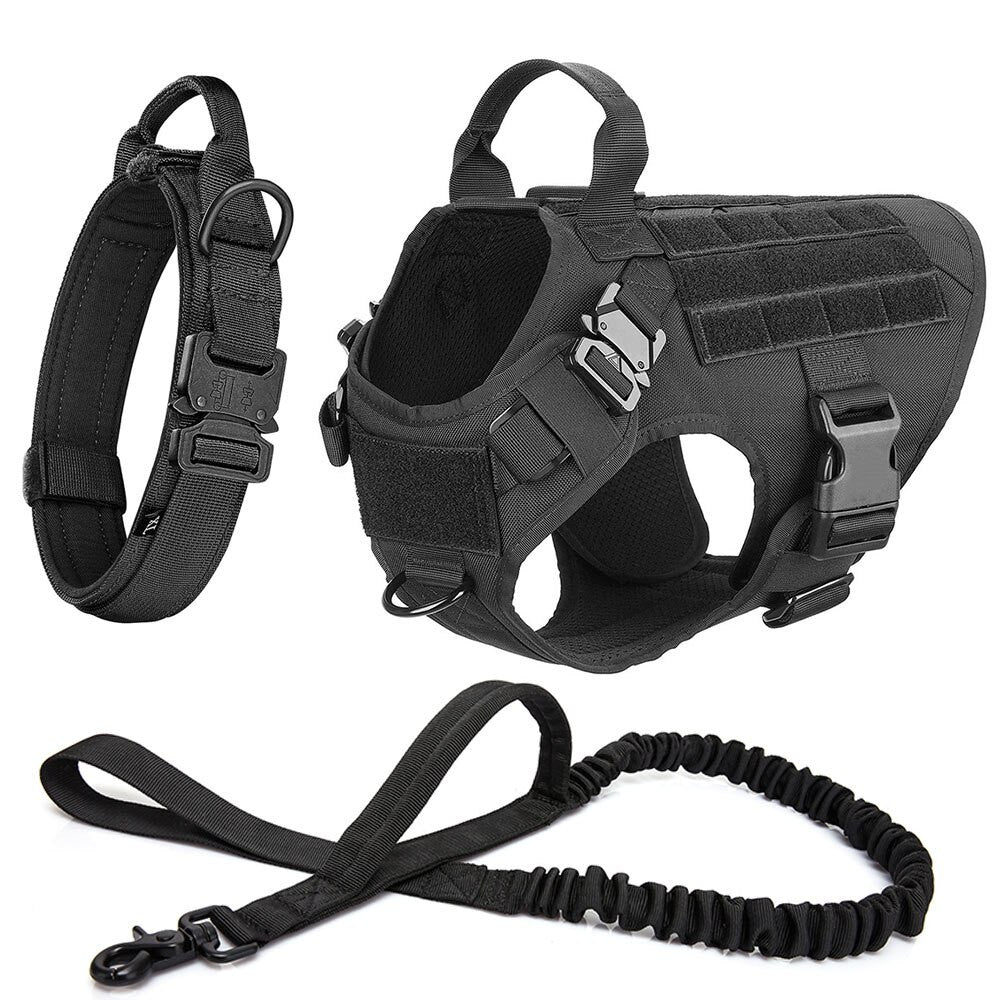 Dog Collar Military Dog Harness And Leash Set-16