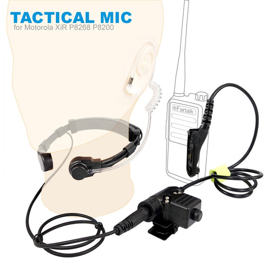 Tactical Heavy Duty Headset Neck Throat Mic U94 PTT-0