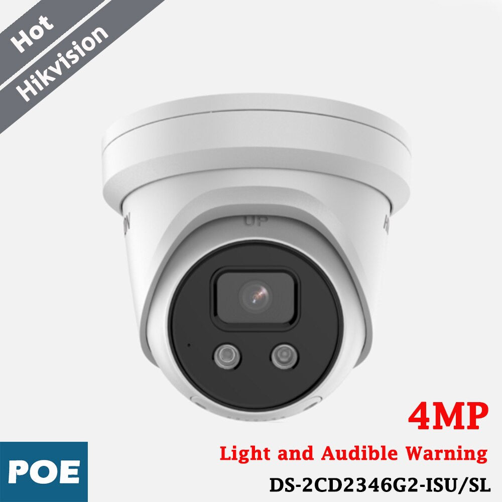 Hikvision 4MP POE IP Camera H.265+ Active Strobe Light and Audio Alarm Warning-4