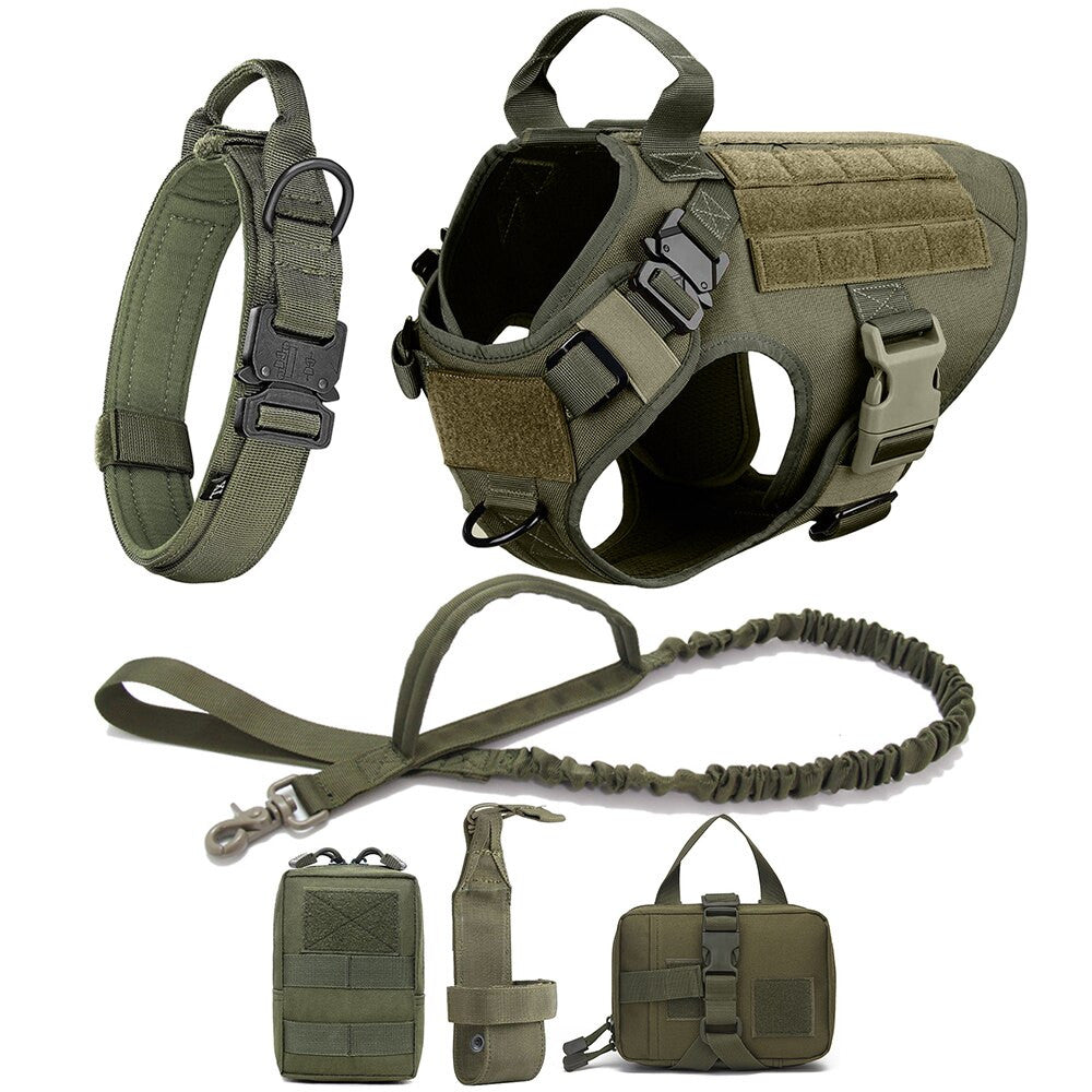 Dog Collar Military Dog Harness And Leash Set-13