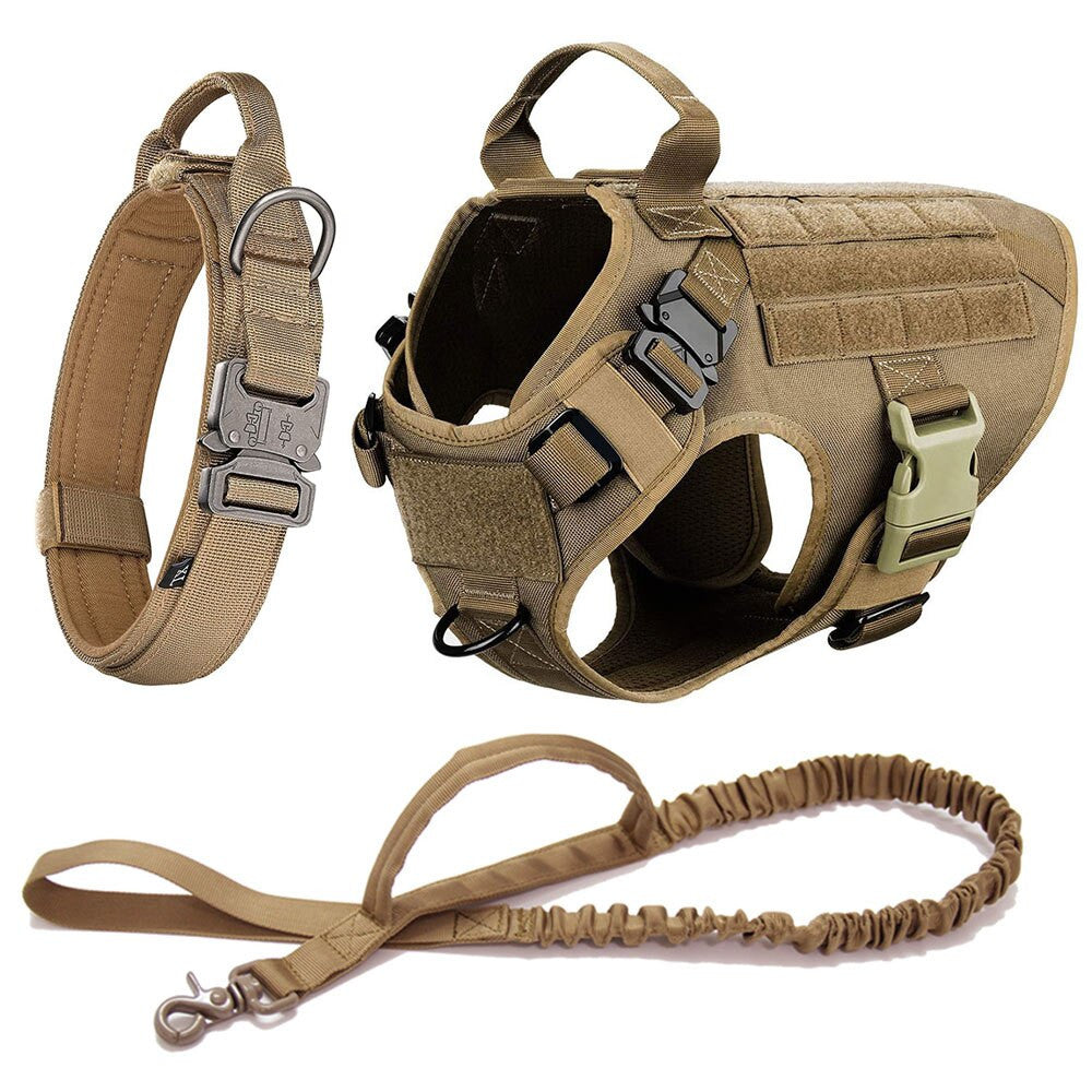 Dog Collar Military Dog Harness And Leash Set-15