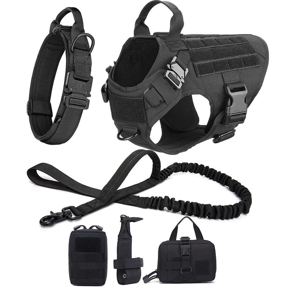 Dog Collar Military Dog Harness And Leash Set-12