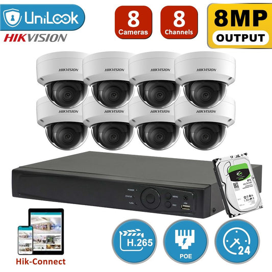 Hikvision CCTV Camera System 4K 8MP IP Camera POE Kit DS-2CD2185FWD-IS-0