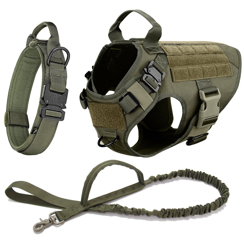 Dog Collar Military Dog Harness And Leash Set-17
