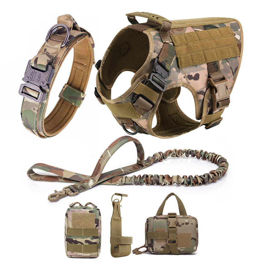Dog Collar Military Dog Harness And Leash Set-0