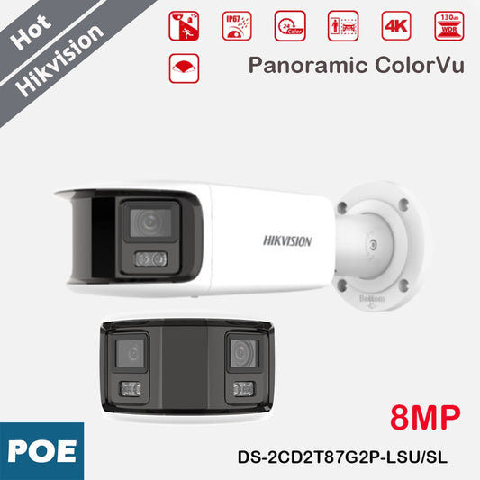 Hikvision 8MP 4k Panoramic ColorVu Home Protection IP Camera 4mm Dual Lens-0