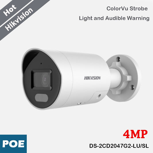 Hikvision 4MP Mini IP Camera ColorVu Strobe Light Audio Alarm-0